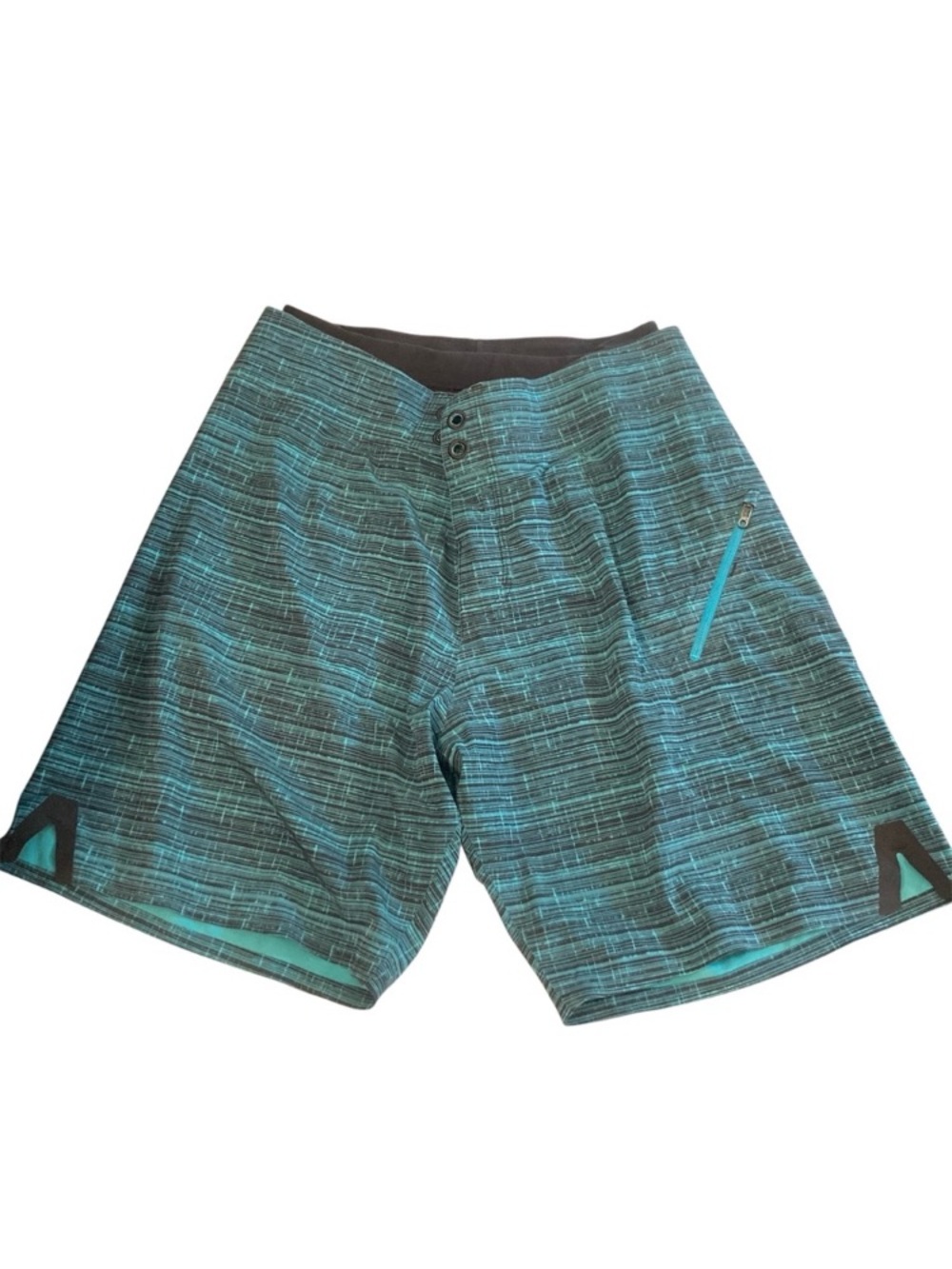 Lululemon El Current Board Shorts Swim Suit Size 30 Blue Glacier Texture Black